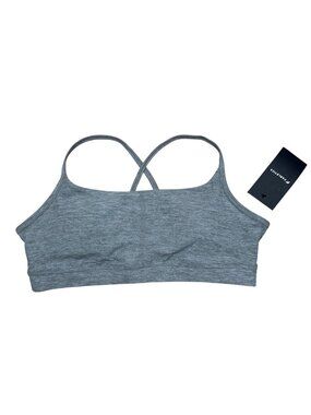 Fabletics HeatherFlex Low Impact Strappy Bra Gray Strappy Sports Bra Medium NWT